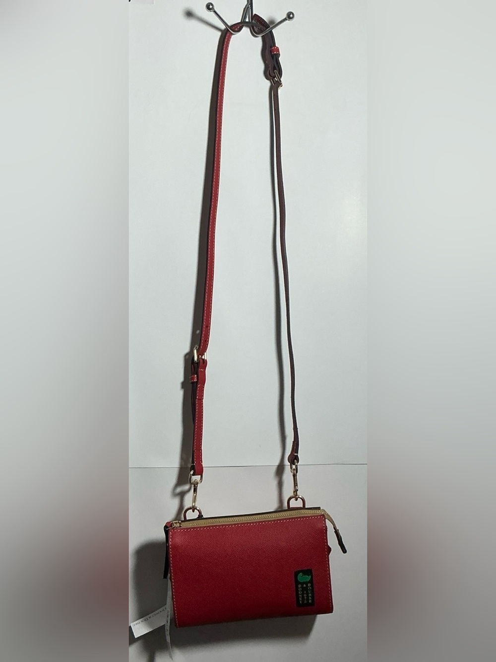 Dooney & Bourke Red Textured Zip Pouch with Gold Hardware - Picture 7 of 7